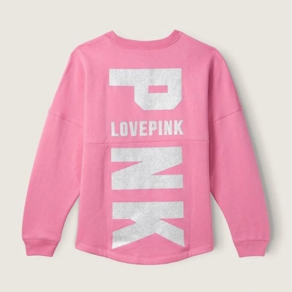 VS PINK Varsity Crewneck Sweatshirt with Glitter Logo - Picture 5 of 9